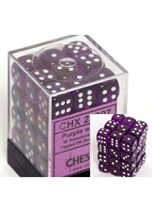 Chessex Translucent 36x12mm Dice Purple with White